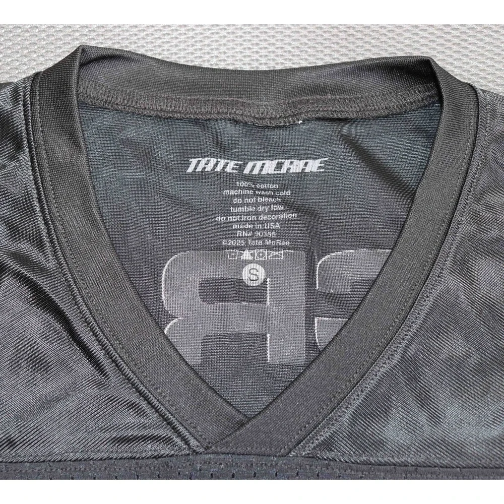Tate McRae Miss Possessive 2025 Tour #22 Jersey Black Mesh McRae Adult Sz Small